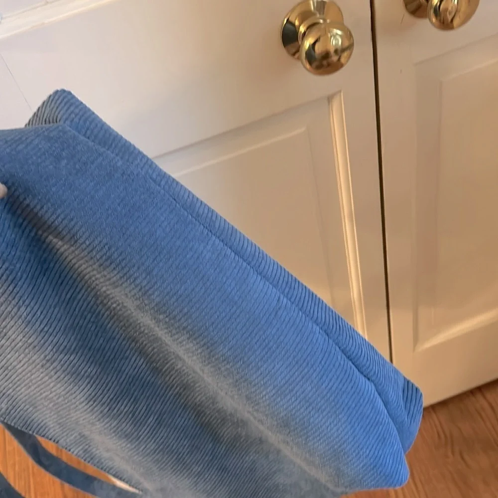 Corduroy Bag NEW ! Interior Pocket Shoulder Straps in Clay Blue